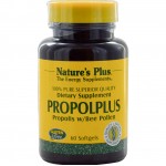 อาหารเสริม โพรพอลิส propolis ราคาส่ง ยี่ห้อ Nature's Plus, Propolplus, Propolis w/Bee Pollen, 60 Softgels